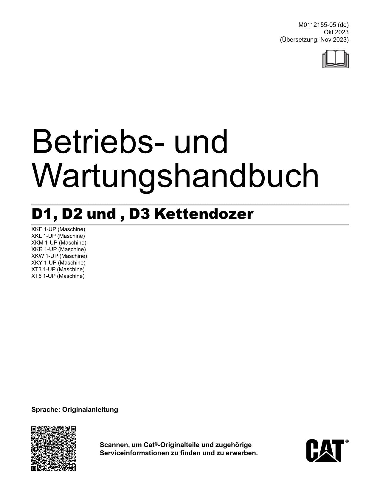 Caterpillar D1 D2 D3 Kettendozer Betriebsanleitung Wartungshandbuch
