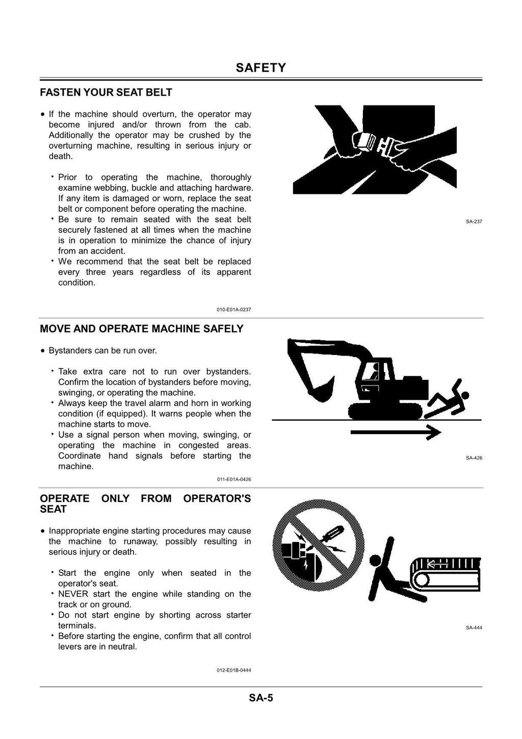 Hitachi EX60-5 to EX3600-5 ZAXIS 60 to ZAXIS 800 Excavator Service manual