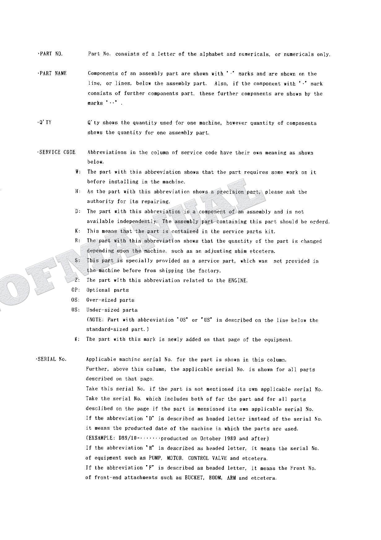 HITACHI EX60 Excavator Parts Catalog Manual P107-1-7