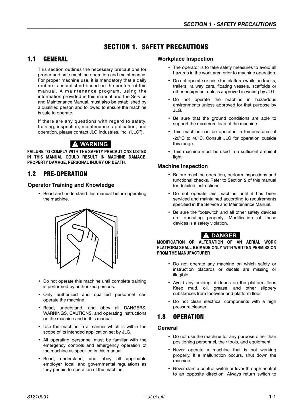 TOUCAN 800 870 Vertical Lift Maintenance Operation Operators Manual