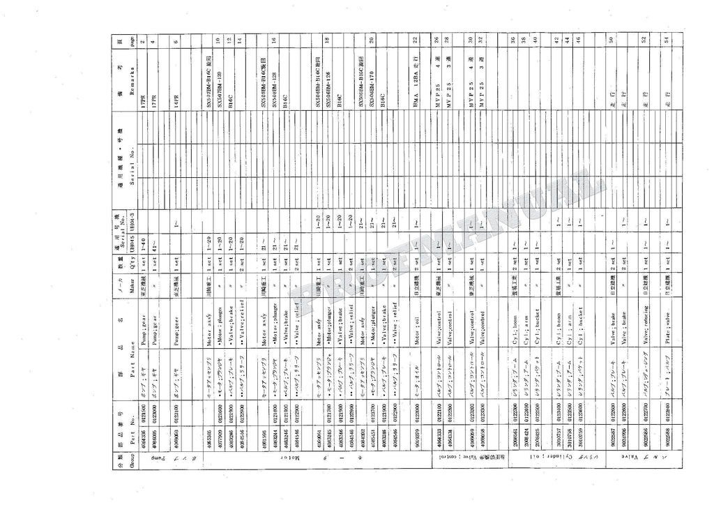 HITACHI UH04-3 UH045 UH051 UH061 Equip Component Excavator Parts Catalog Manual