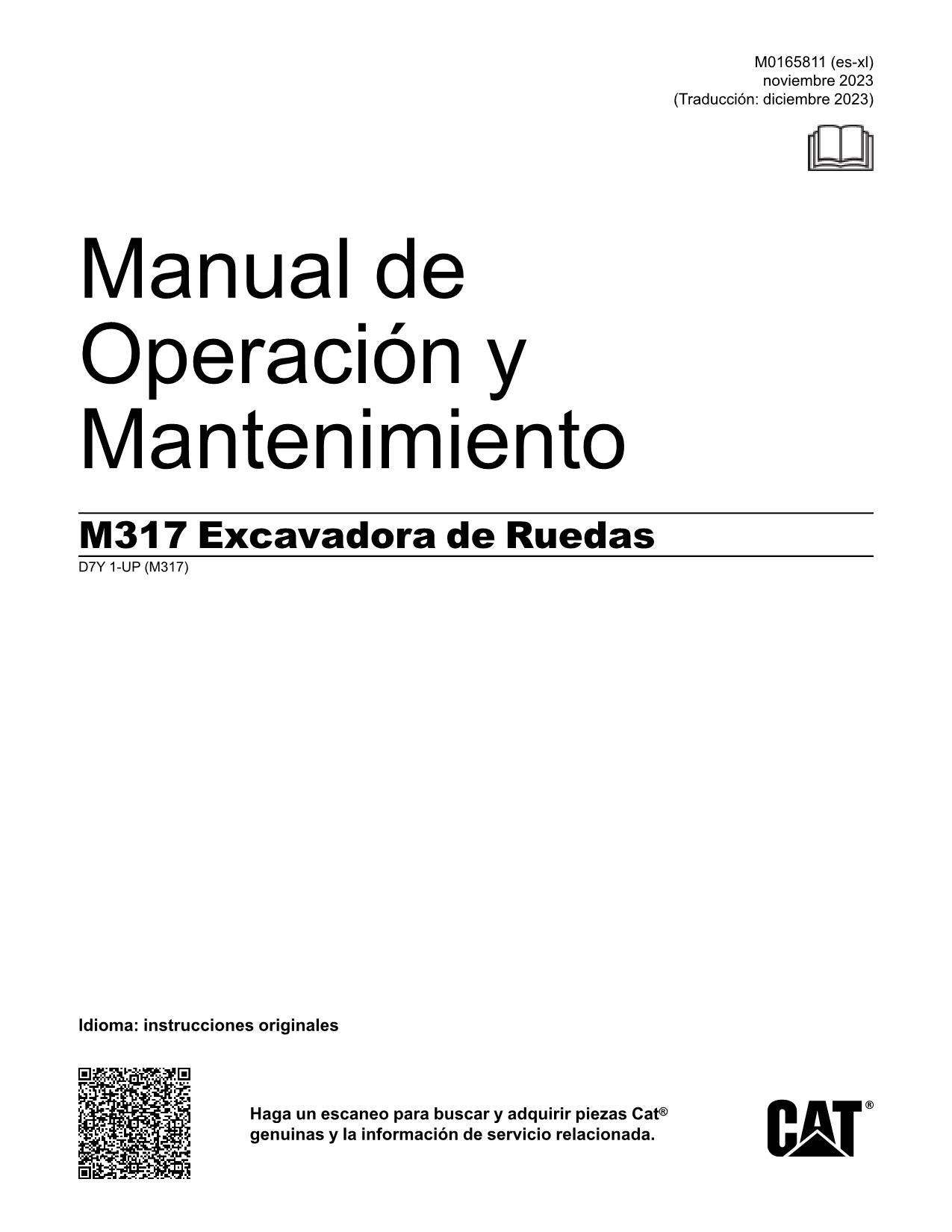 Caterpillar M317 Excavadora Manual de Operación y Mantenimiento Español