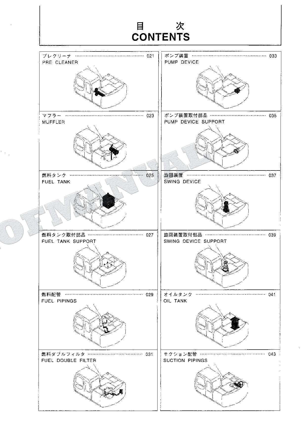HITACHI EX120-5Z Excavator Parts Catalog Manual SN 50001-