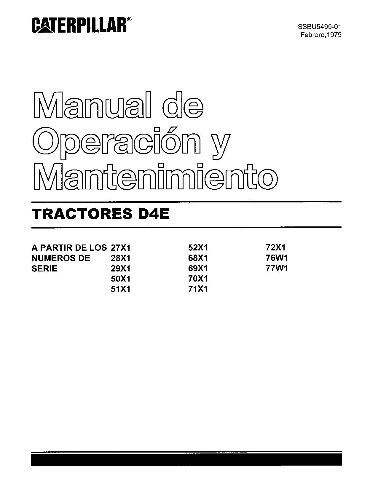 Caterpillar D4E Tractor de Cadenas Manual de Operación y Mantenimiento SSBU5495