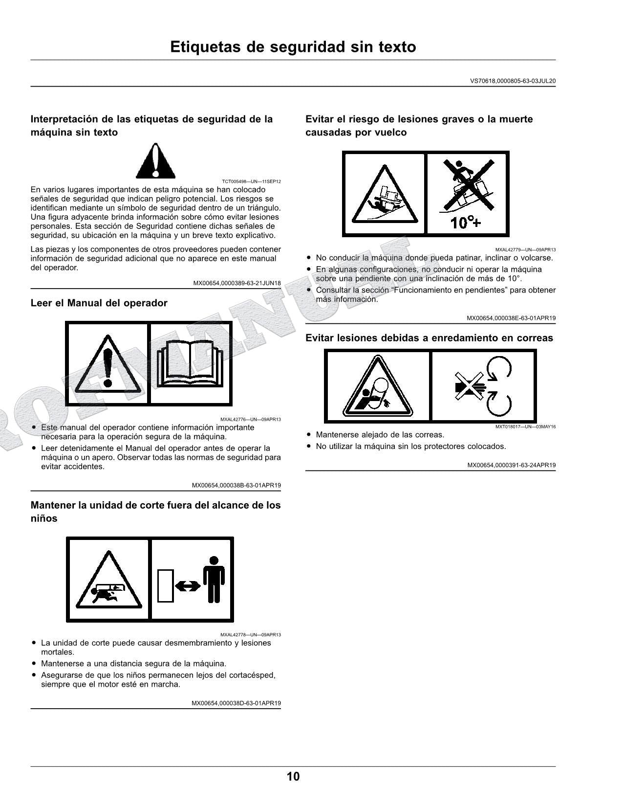 John Deere S180 S170 S100 S120 S110 S140 S130 S160 Tractor Manual del Operador