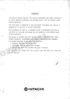 HITACHI UH121 Excavator Repair Service Manual Specification