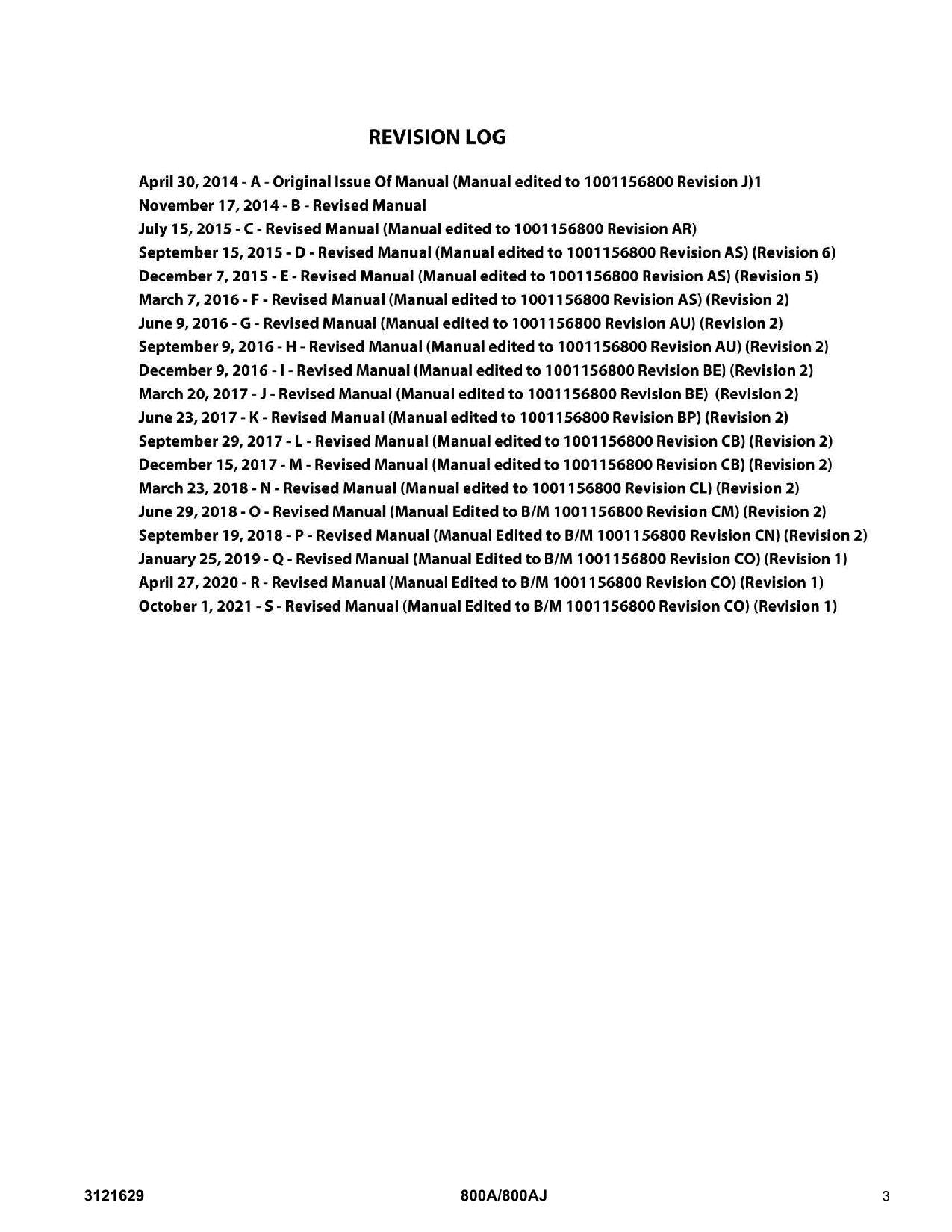 JLG 800A 800AJ Boom Lift Parts Catalog Manual 0300183034-0300272376