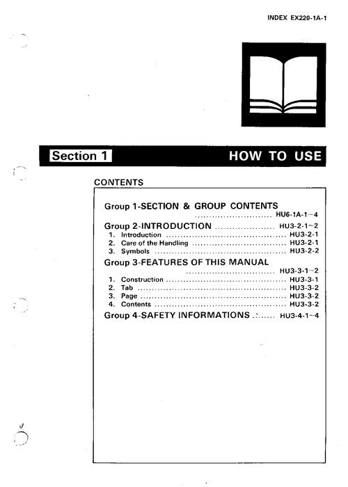 HITACHI EX220 EX220LC EXCAVATOR SERVICE MANUAL