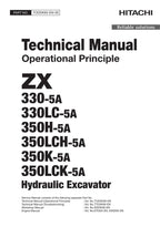 Hitachi ZX330-5A ZX330LC-5A  ZX350K-5A Excavator Operat Principle Service manual