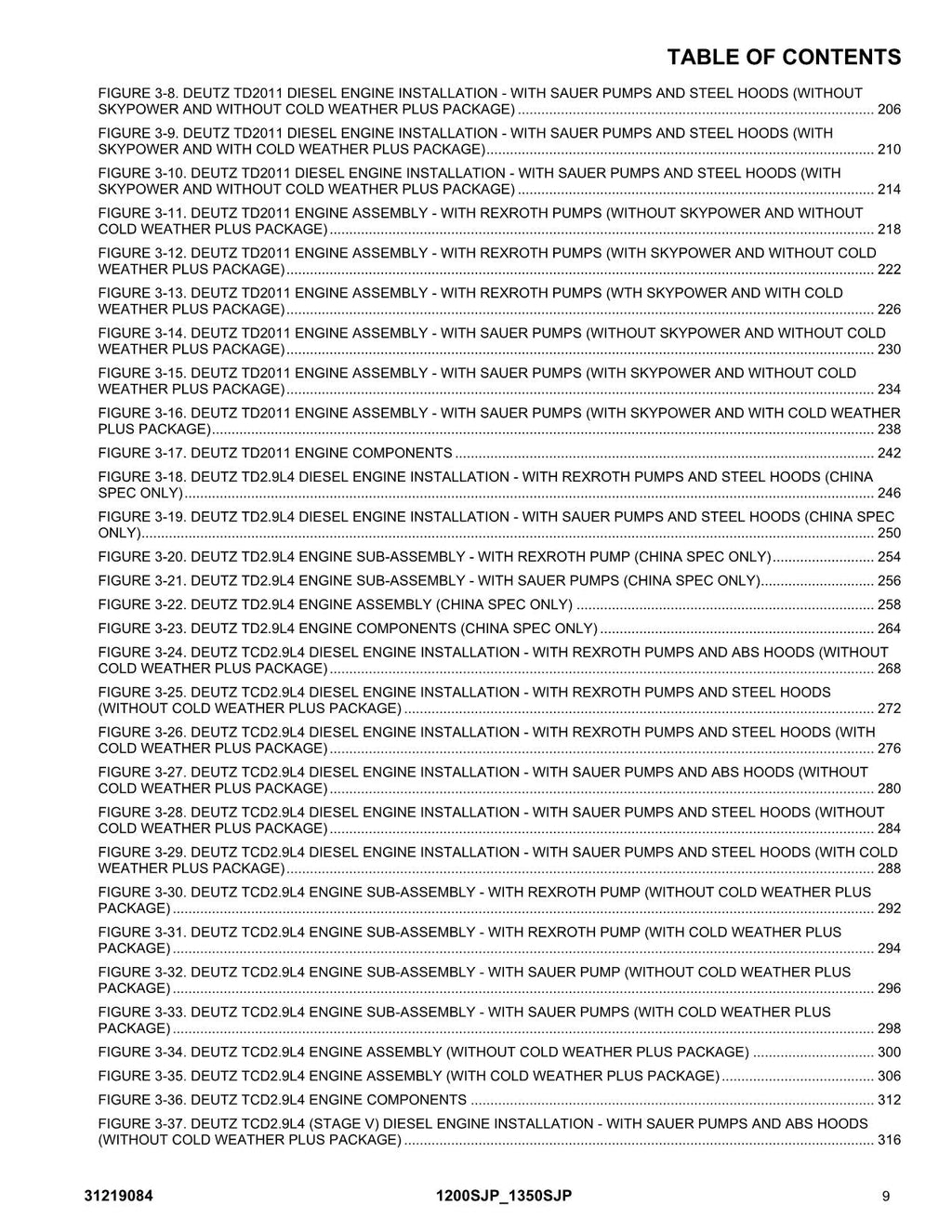 JLG 1200SJP 1350SJP Boom Lift  Parts Catalog Manual 31219084