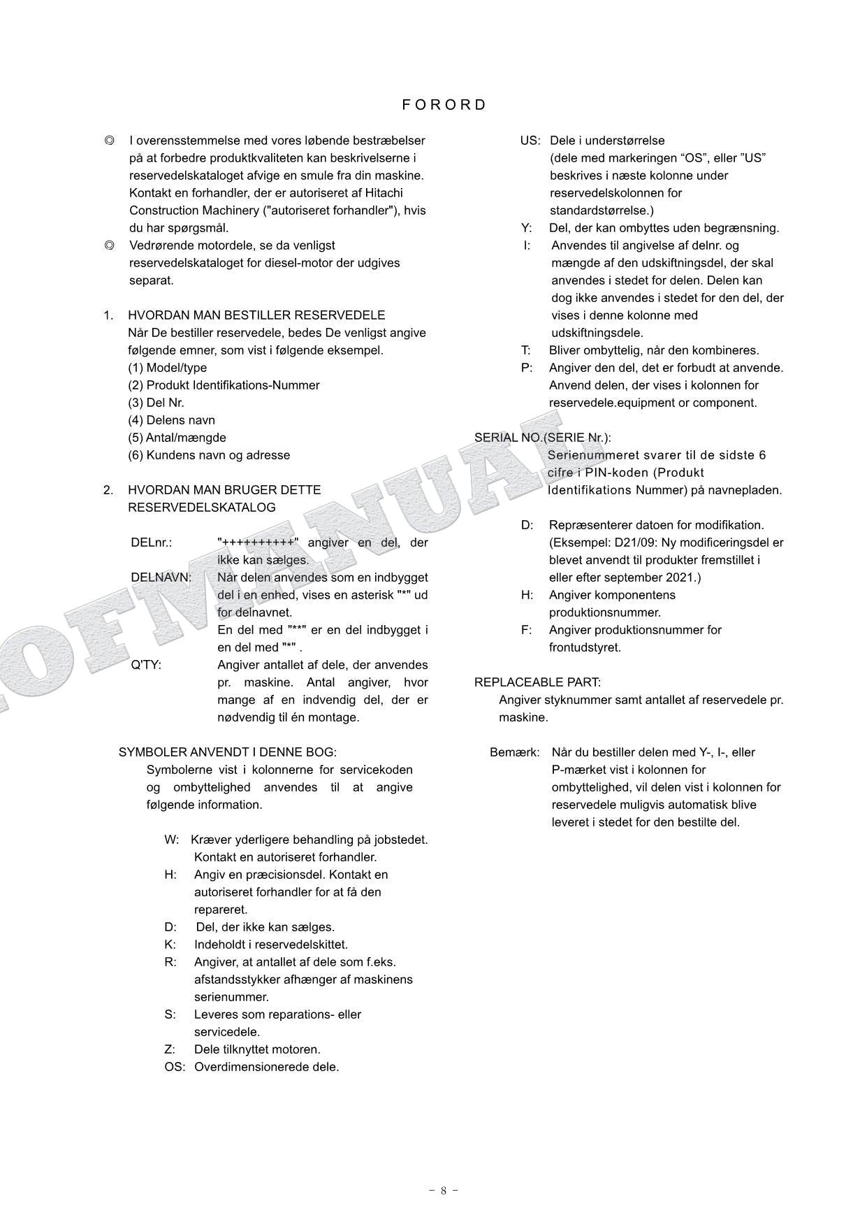 HITACHI ZAXIS ZX135US-7 TURKEY Spec Excavator Parts Catalog Manual PDA490-1-1