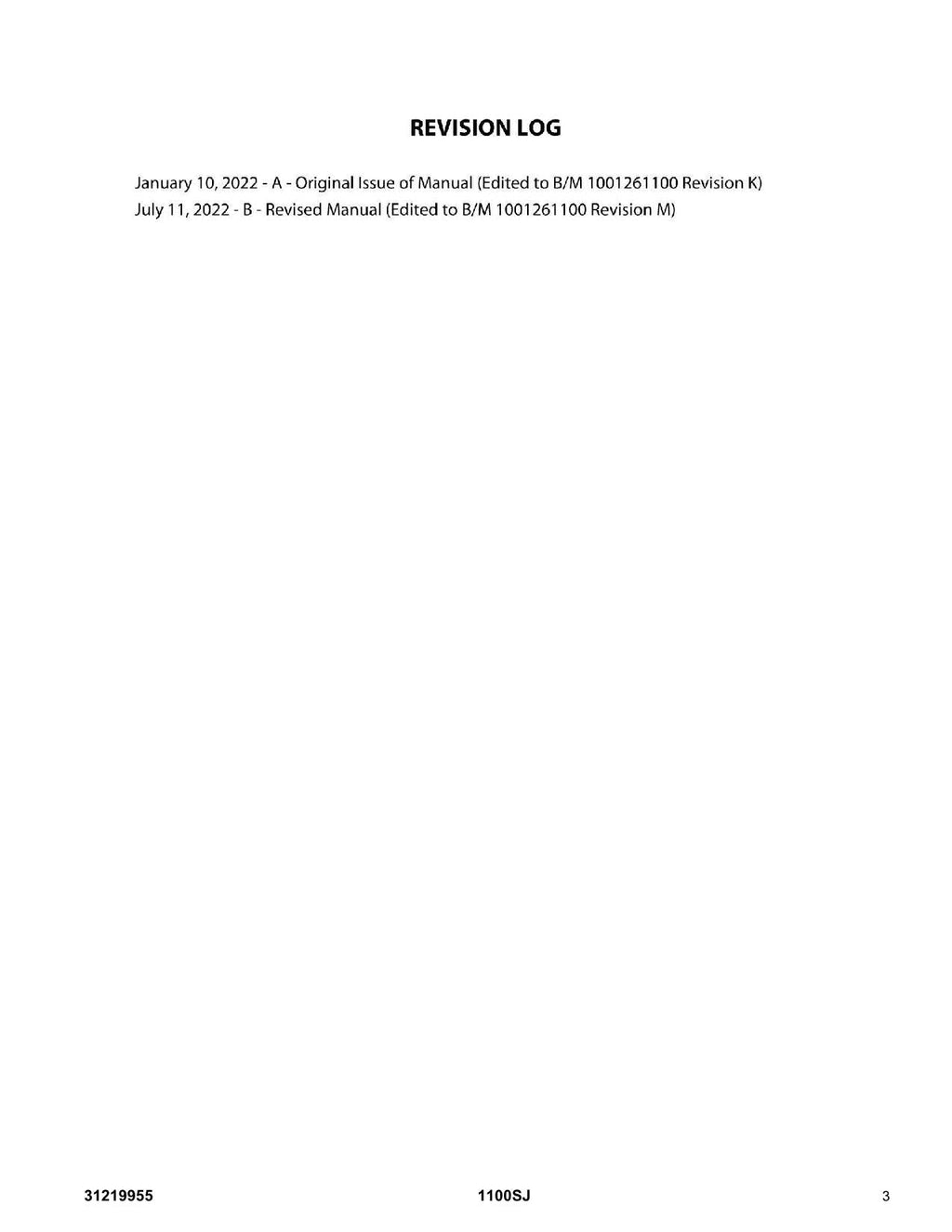 JLG 1100SJ Boom Lift Parts Catalog Manual 31219955