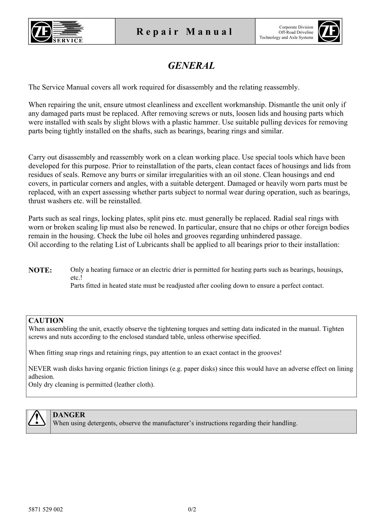 Hitachi Axle Wheel Loader Workshop Manual