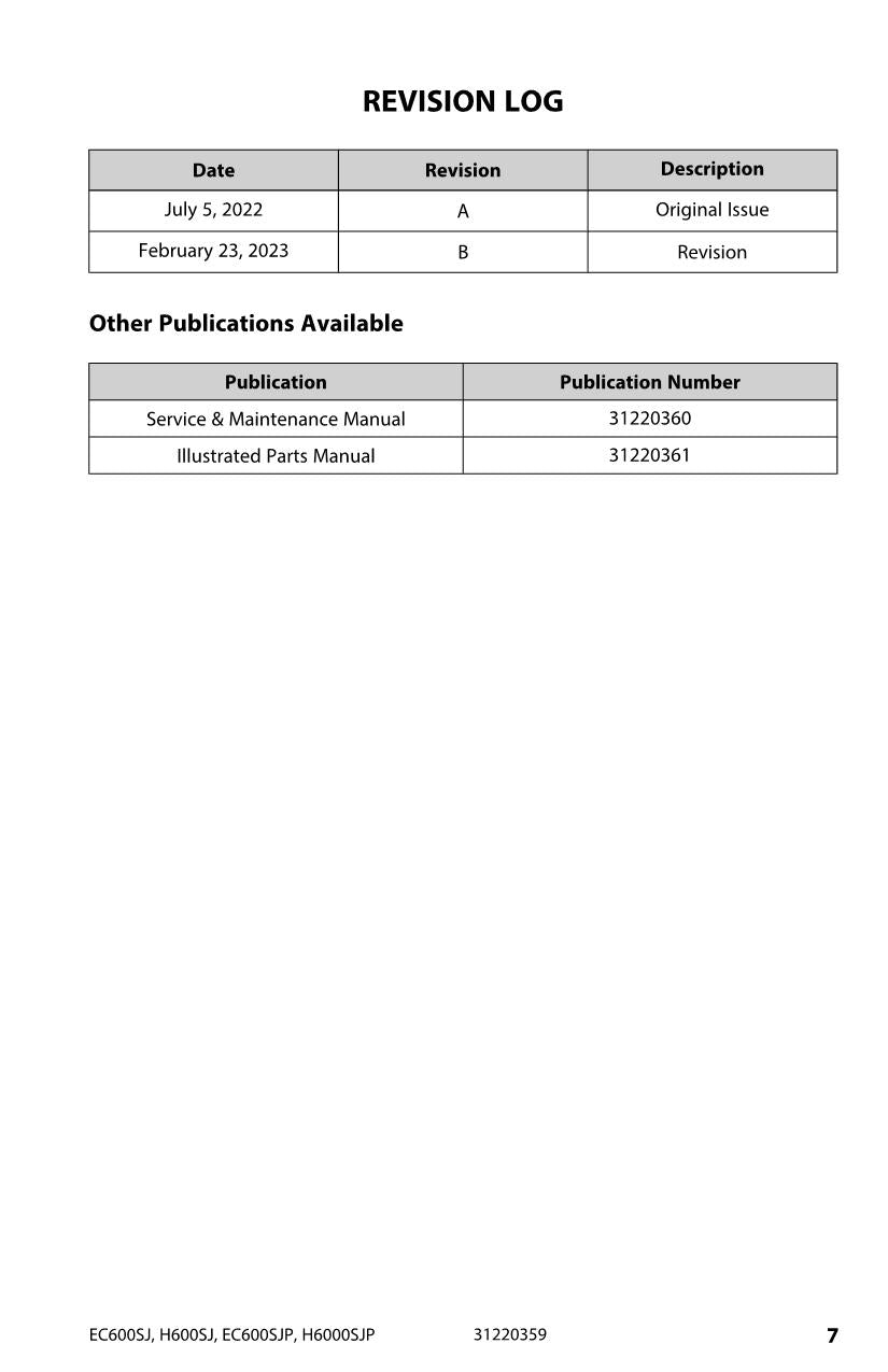 Manual del operador de plataformas elevadoras JLG EC600SJ EC600SJP H600SJ H600SJP 31220359