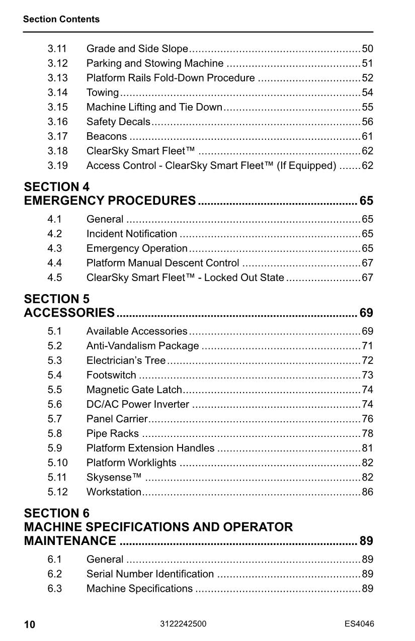 Manual del operador de mantenimiento y operación del elevador de tijera JLG ES4046
