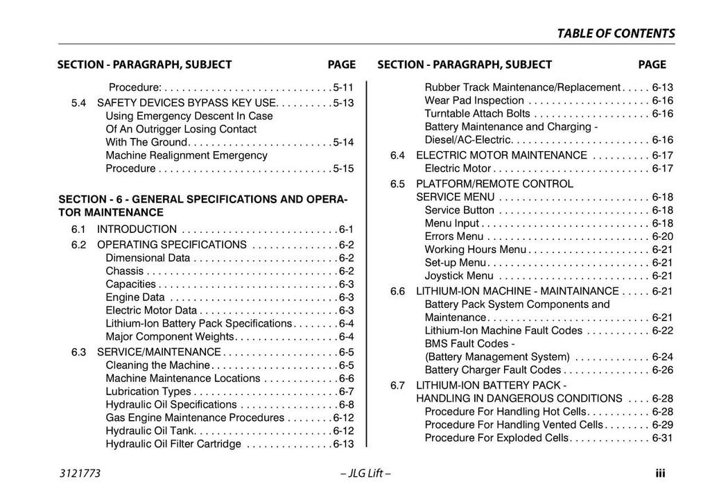 JLG X430AJ Compact Crawler Boom Maintenance Operation Operators Manual