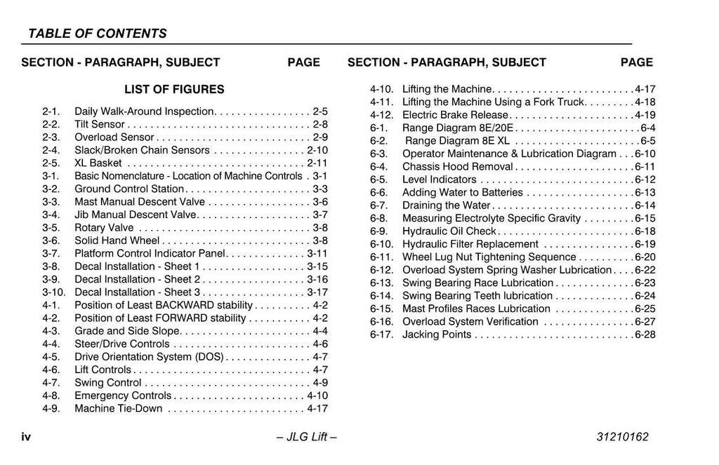 TOUCAN 20E 8E Vertical Lift Maintenance Operation Operators Manual 31210162