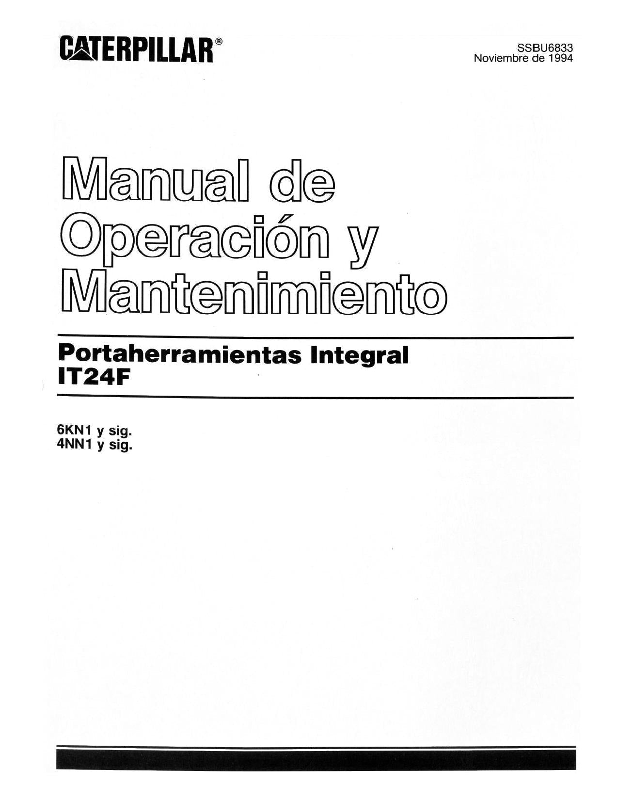 Caterpillar IT24F Cargador de ruedas Manual de Operación y Mantenimiento Español