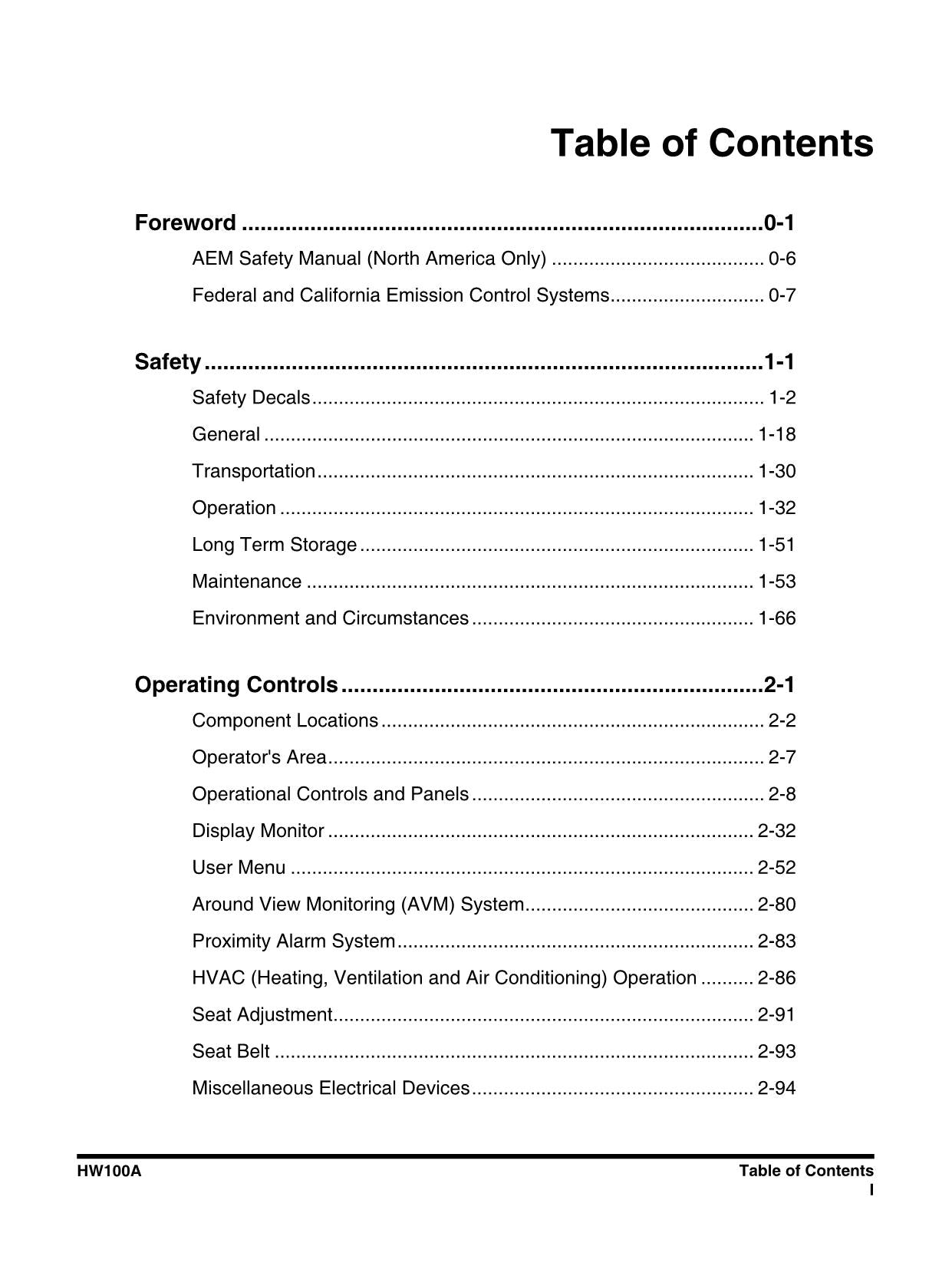 Hyundai HW100A WHEELED EXCAVATOR Operators Maintenance Manual