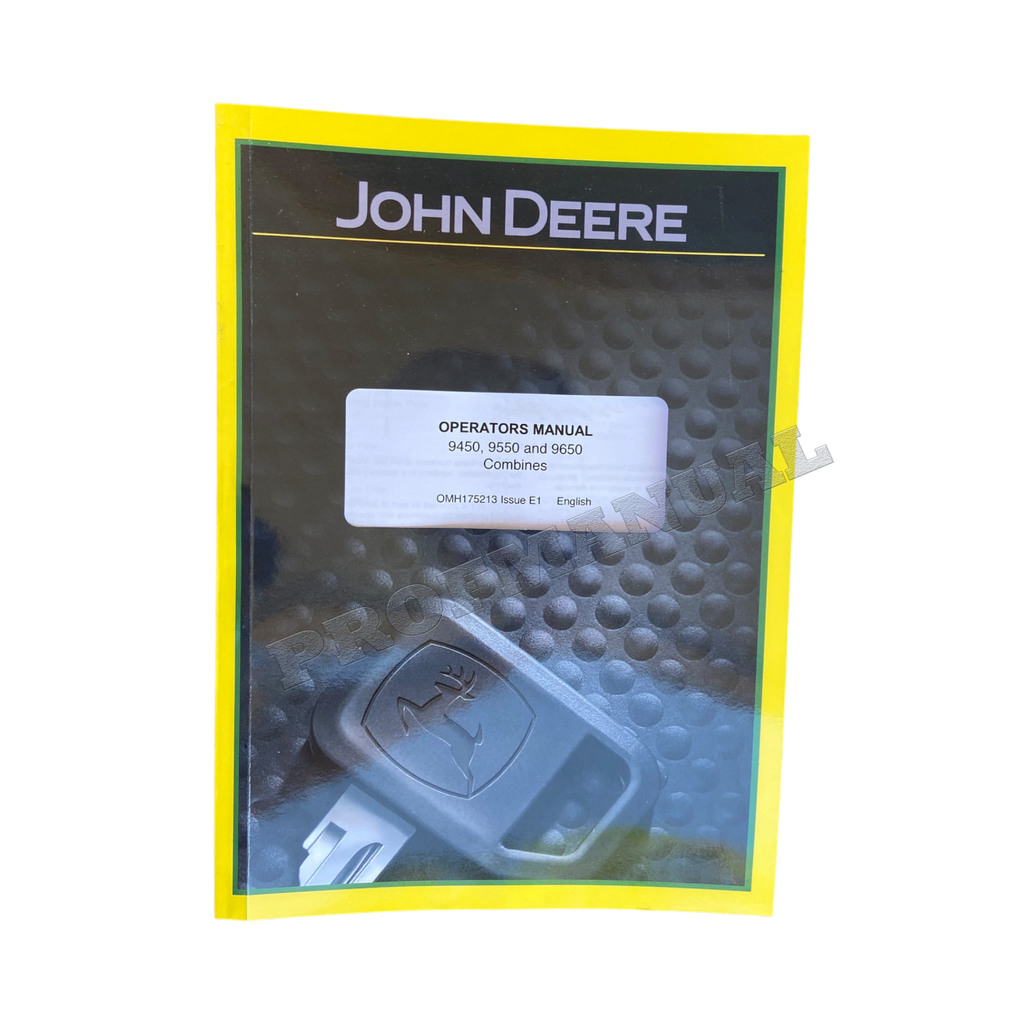 Manual del operador de la cosechadora John Deere 9450, 9550 y 9650 + ¡Extra! OMH175213 