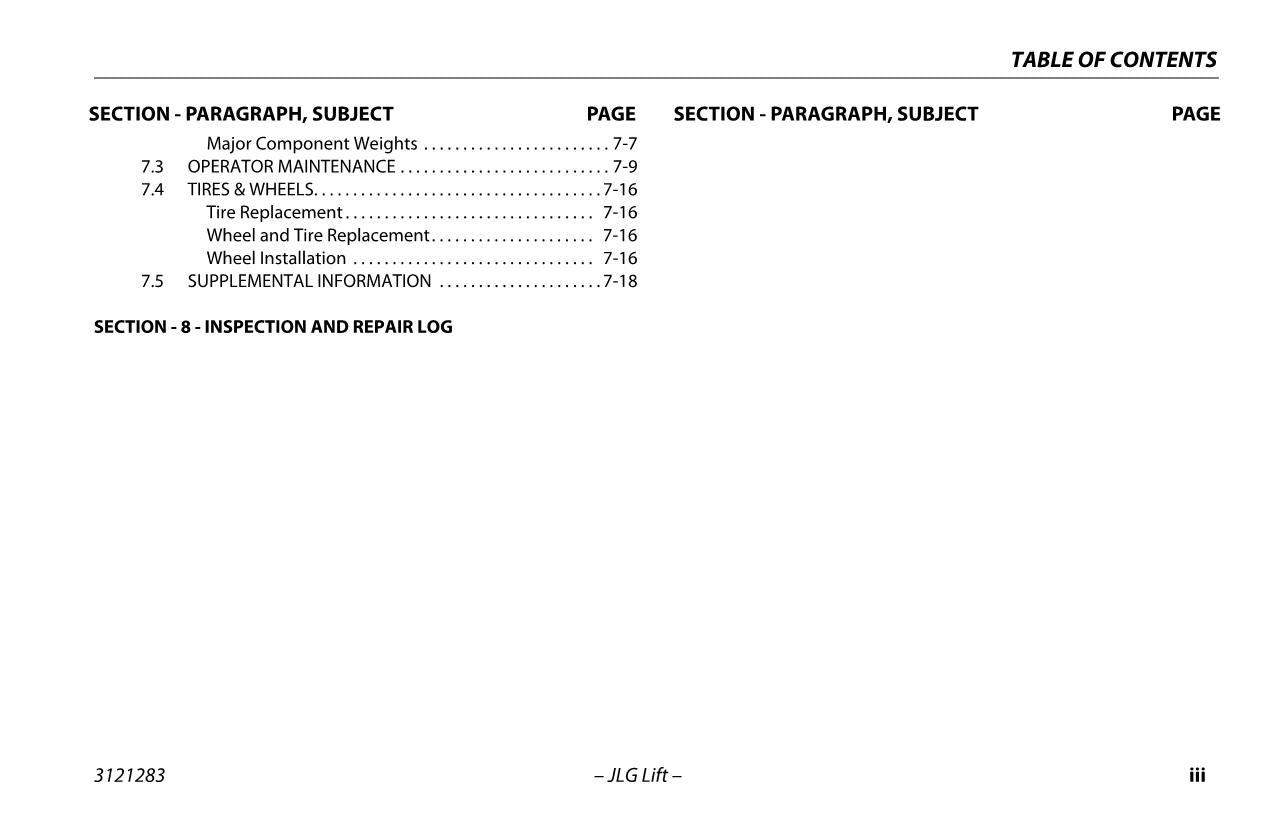 Manual del operador de mantenimiento y operación del elevador de pluma JLG 18RS 18RSJ