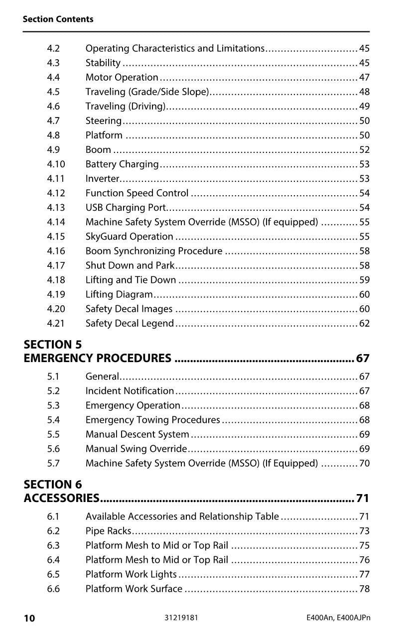 Manual del operador del elevador de pluma estrecha JLG E400AJP E400A 31219181