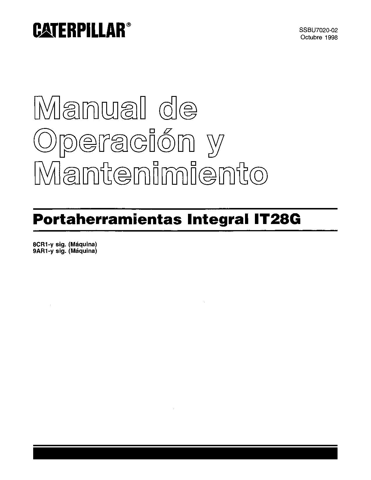 Caterpillar IT28G Cargador de ruedas Manual de Operación y Mantenimiento Español