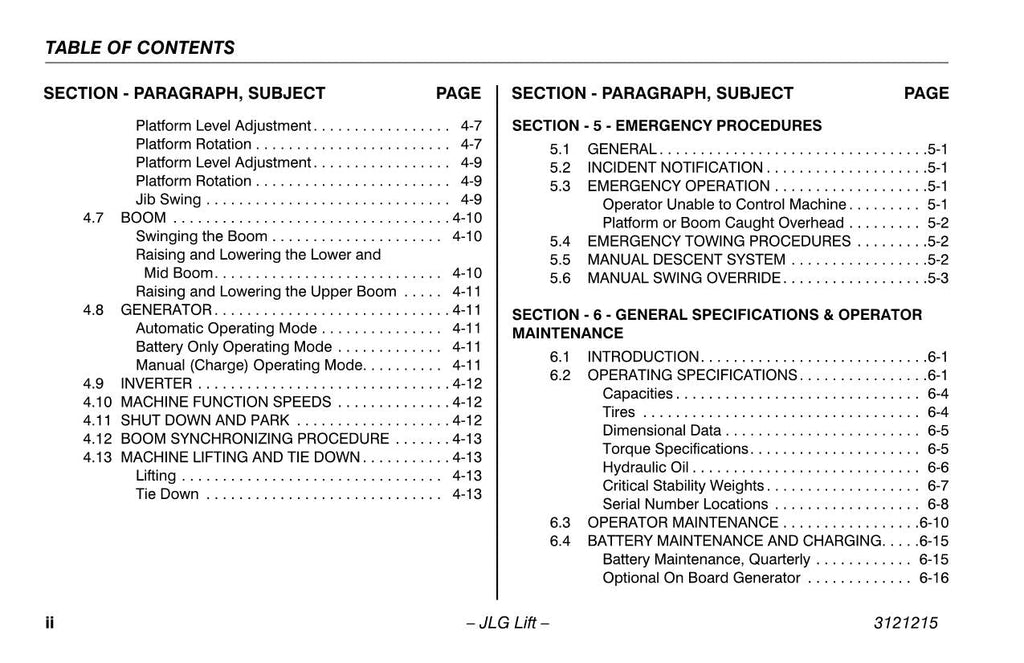Manual del operador del elevador de pluma JLG E400A E400AJP estrecho E400A M400A M400AJP M400A