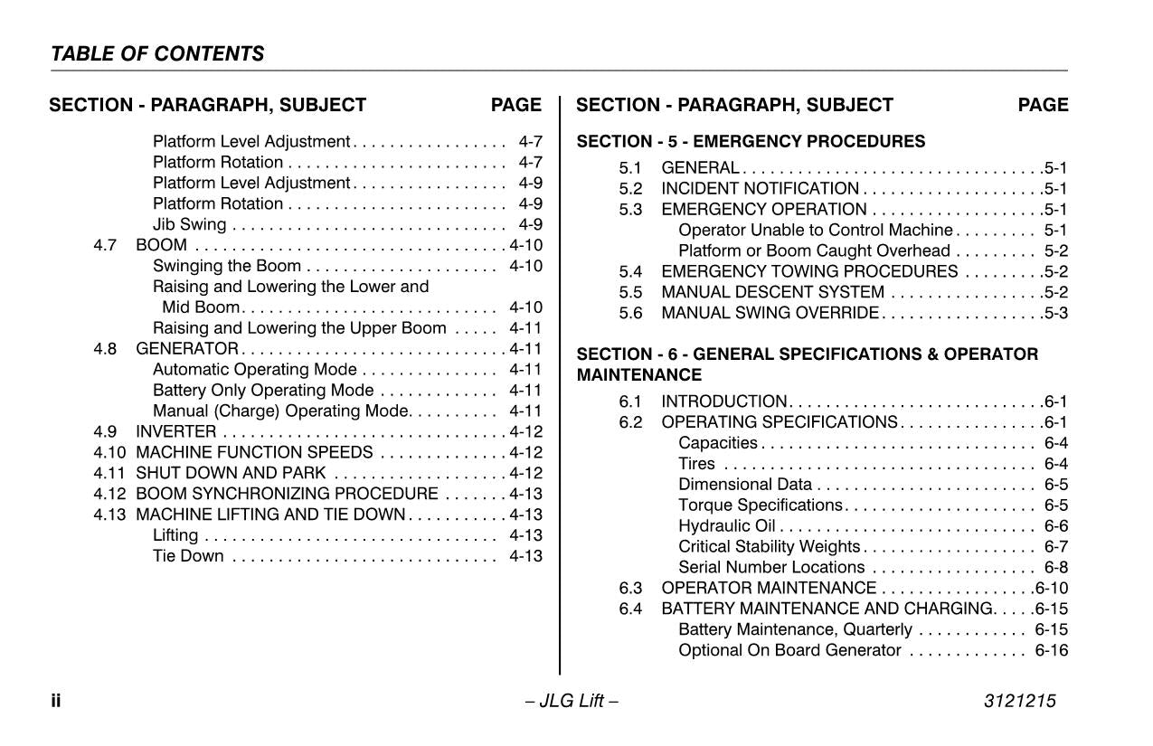 Manual del operador del elevador de pluma JLG E400A E400AJP estrecho E400A M400A M400AJP M400A