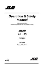 Manual del operador de mantenimiento y operación del manipulador telescópico JLG G5-18A 31211869