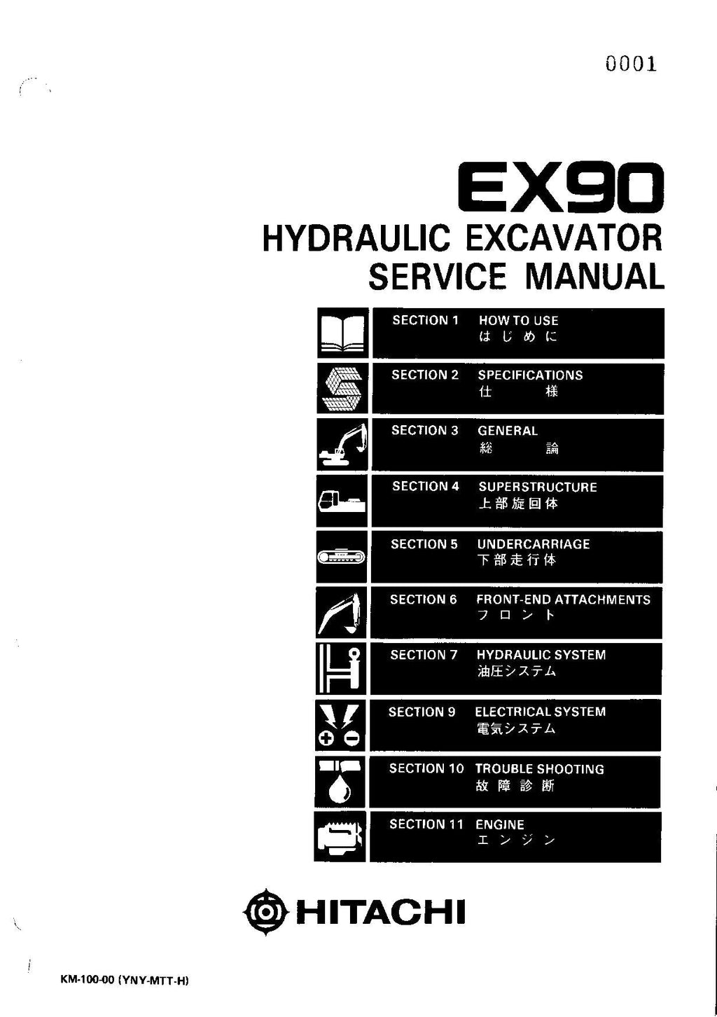 HITACHI EX90 Excavator Service Manual