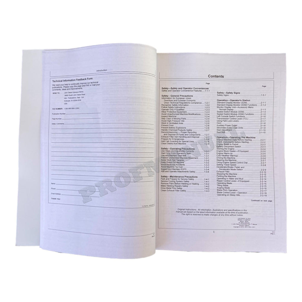 Manual del operador de la topadora sobre cadenas Jonh Deere 550K y 650K + ¡Extra! OMT288826 