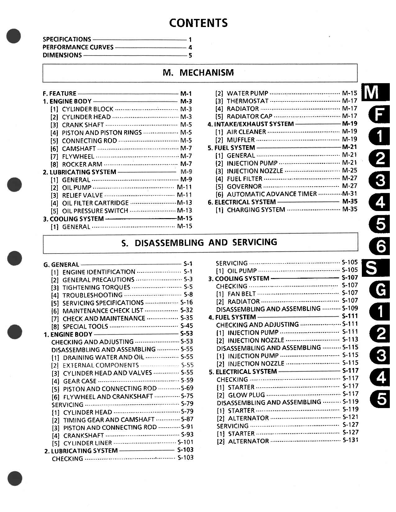 Hitachi ENGINE KUBOTA D1105 V1505 Operators Manual ENG DE FR
