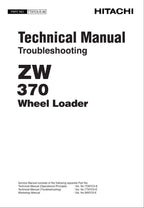 Hitachi ZW370 Wheel Loader Technical Manual Troubleshooting +Schematics