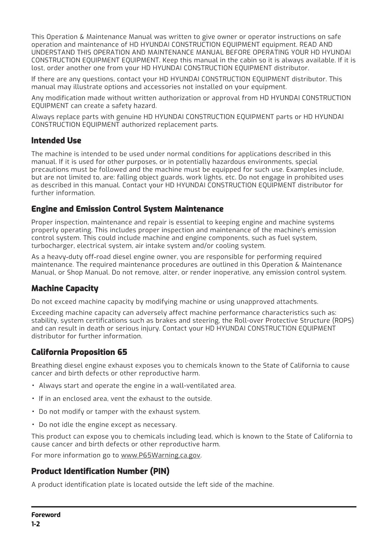 Hyundai HD100 DOZER Operators Maintenance Manual