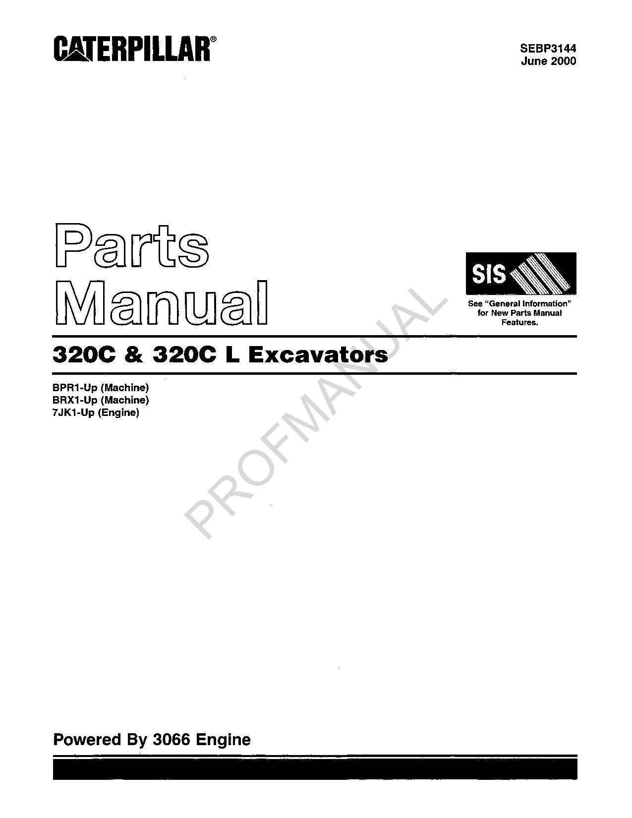 Caterpillar Cat 320C 320C L Excavator Parts Catalog Manual SEBP3144