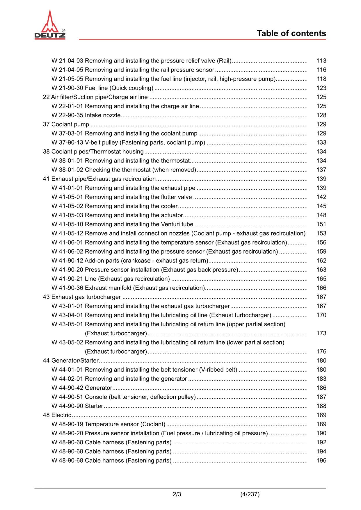 Deutz Hitachi TD TCD 2.9 L4 Engine Wheel Loader Workshop Manual