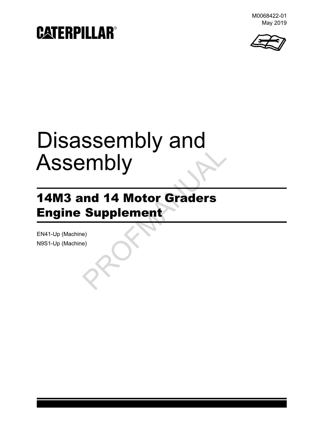 Manual de servicio de desmontaje y montaje de la motoniveladora Caterpillar 14M3 14