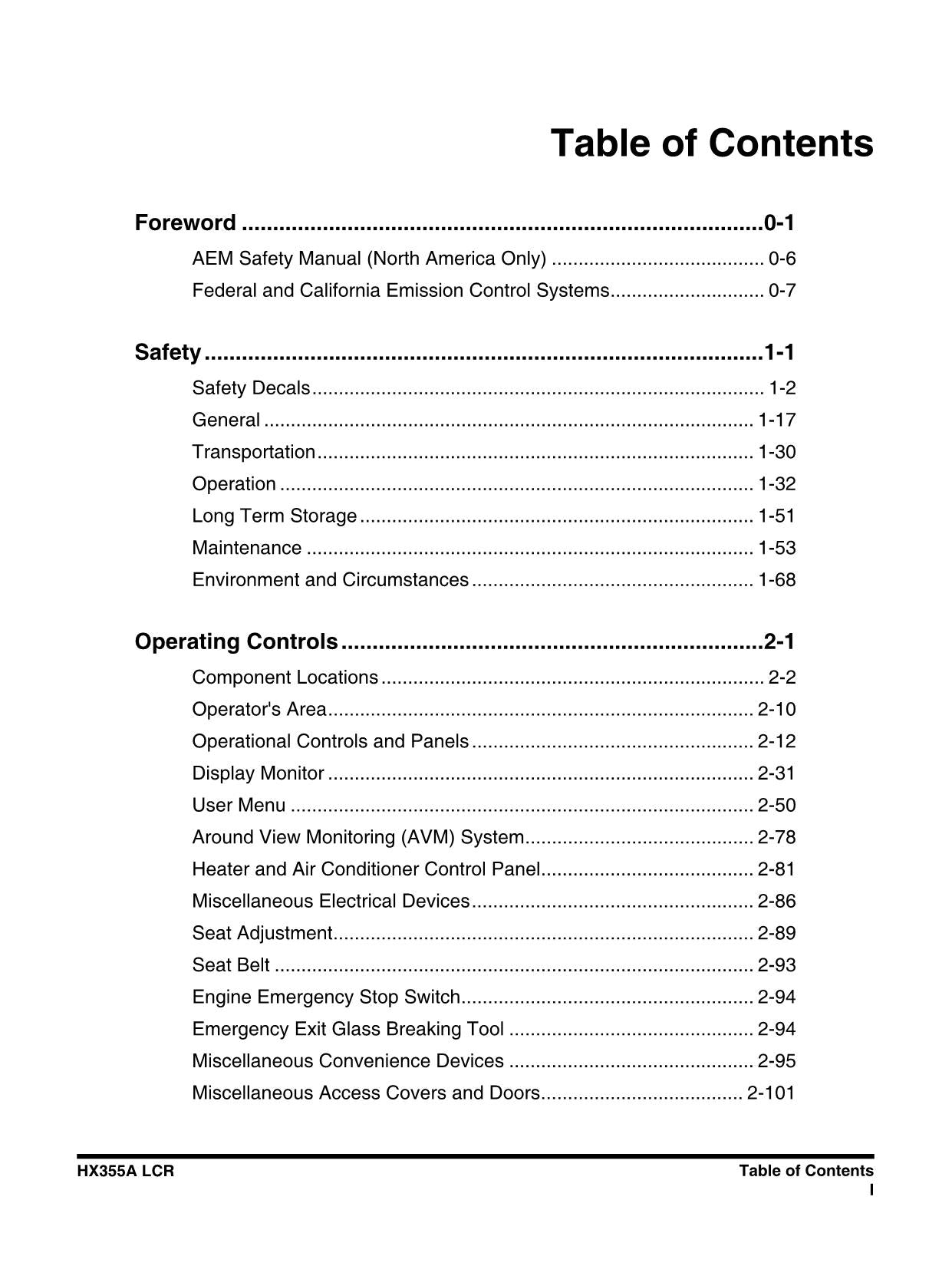 Hyundai HX355ALCR CRAWLER EXCAVATOR Operators Maintenance Manual