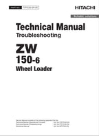 Hitachi ZW150-6 Wheel Loader Technical Manual Troubleshooting +Schematics