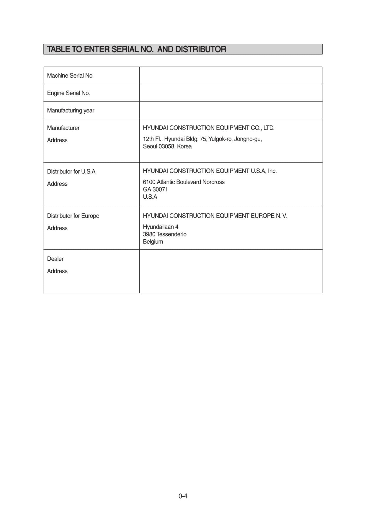 Hyundai R140LC-9A CRAWLER EXCAVATOR Operators Maintenance Manual