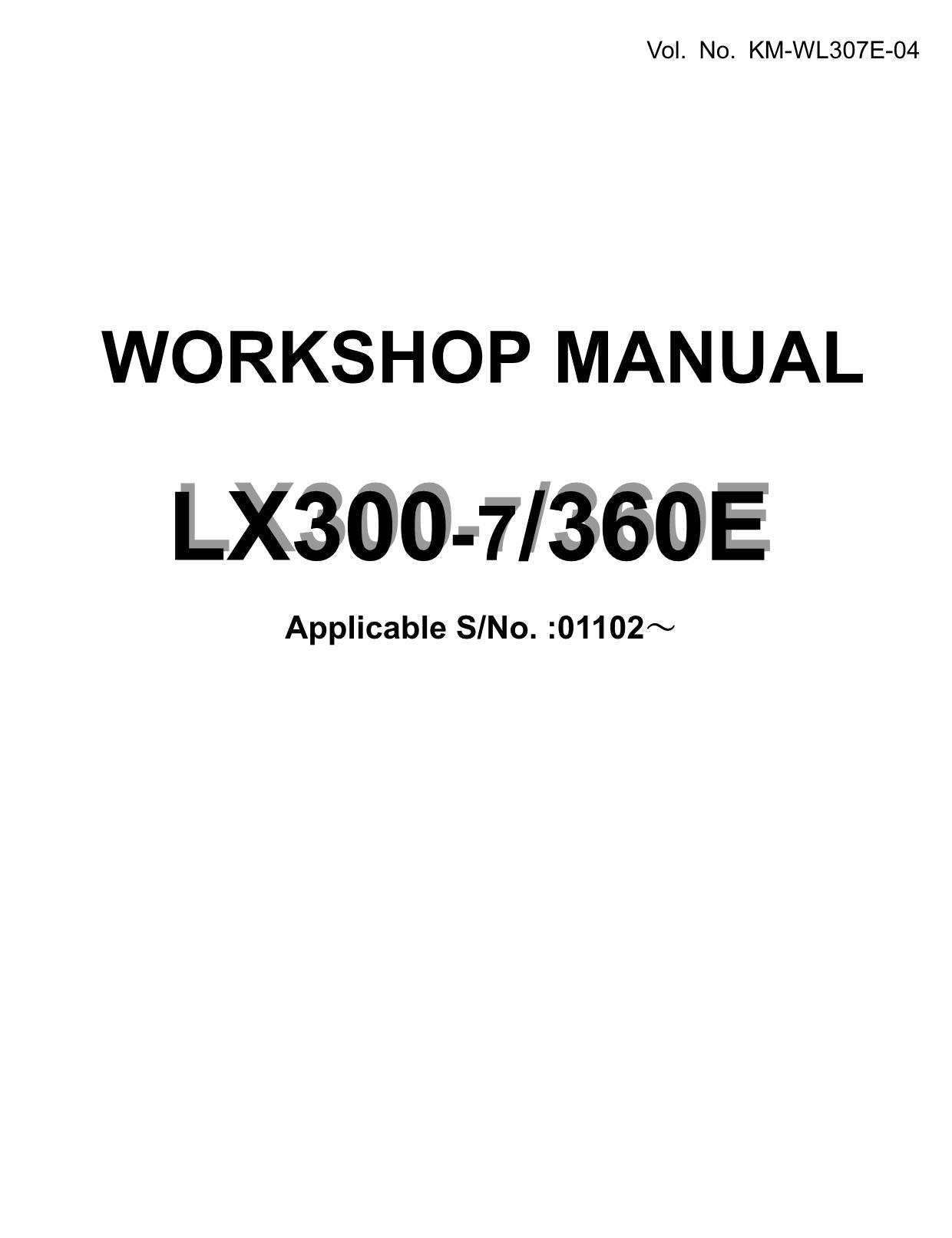 Hitachi LX300-7 LX360E Wheel Loader Workshop Manual