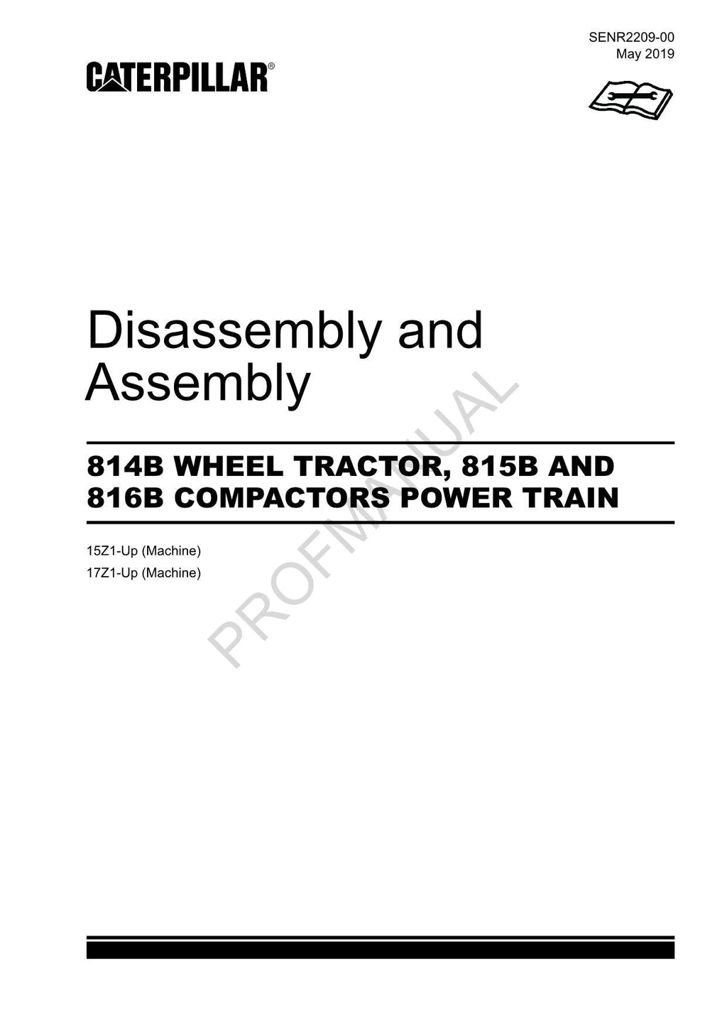 Manual de servicio, desmontaje y montaje del tren de fuerza del compactador Caterpillar 815B y 816B