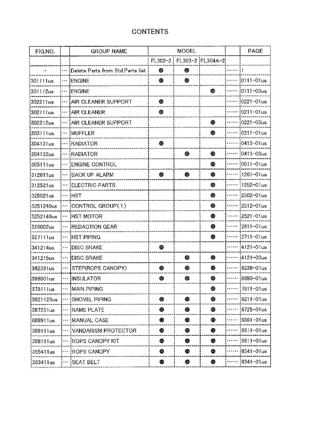 Hitachi FL302-2 FL303-2 FL304A-2 SUPP. EXPORT Wheel Loader Parts Catalog Manual