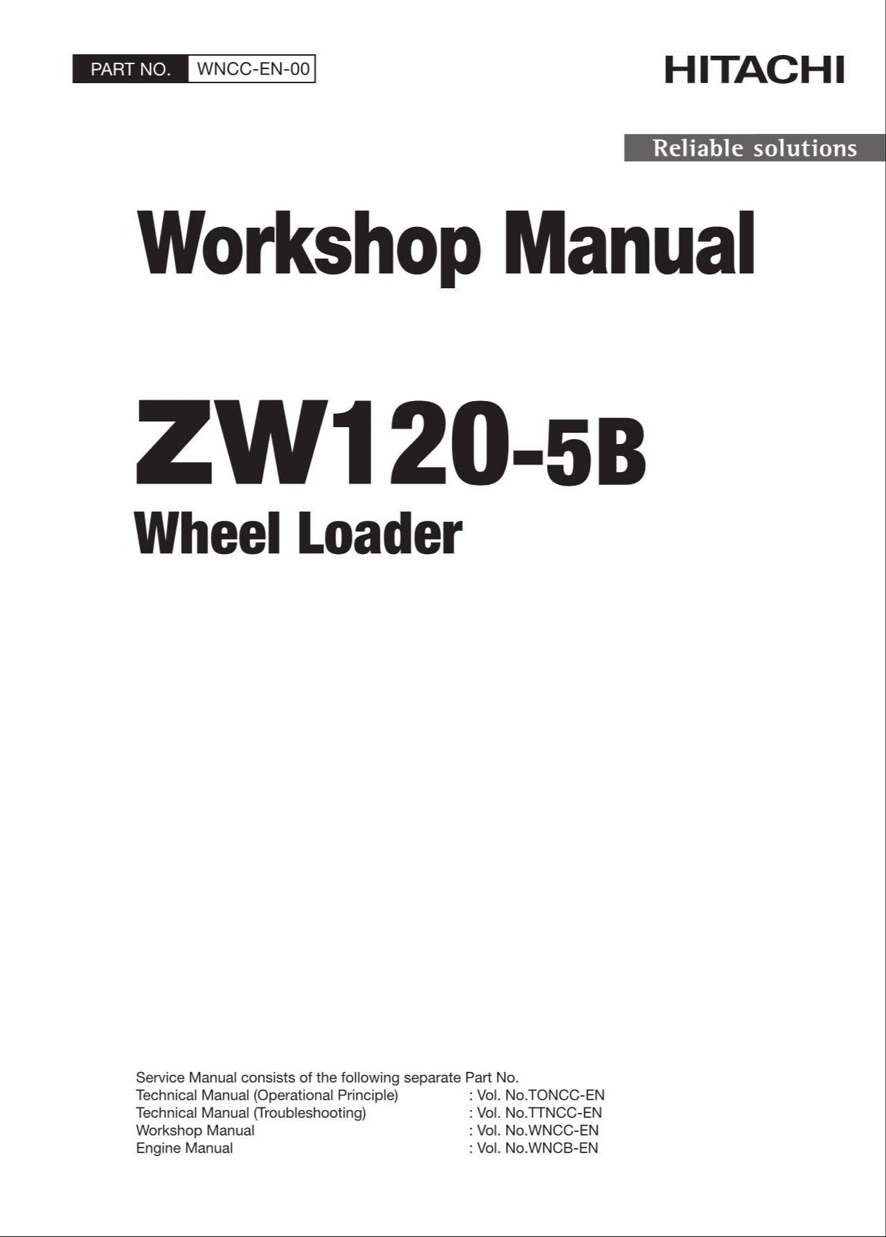 Hitachi ZW120-5B Wheel Loader Workshop Manual