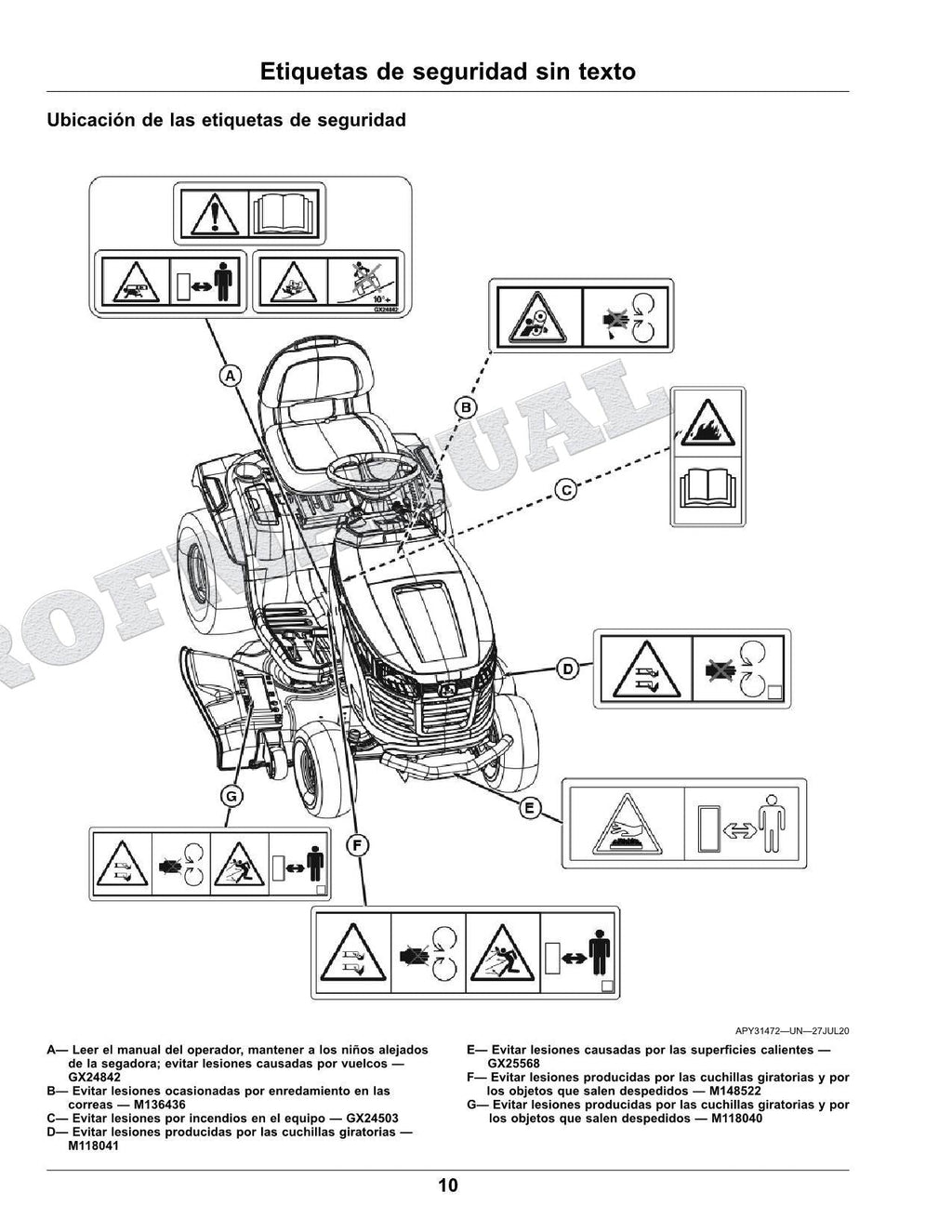 John Deere S220 S240 Tractor Manual del Operador SN S220 010001- 240 880001-