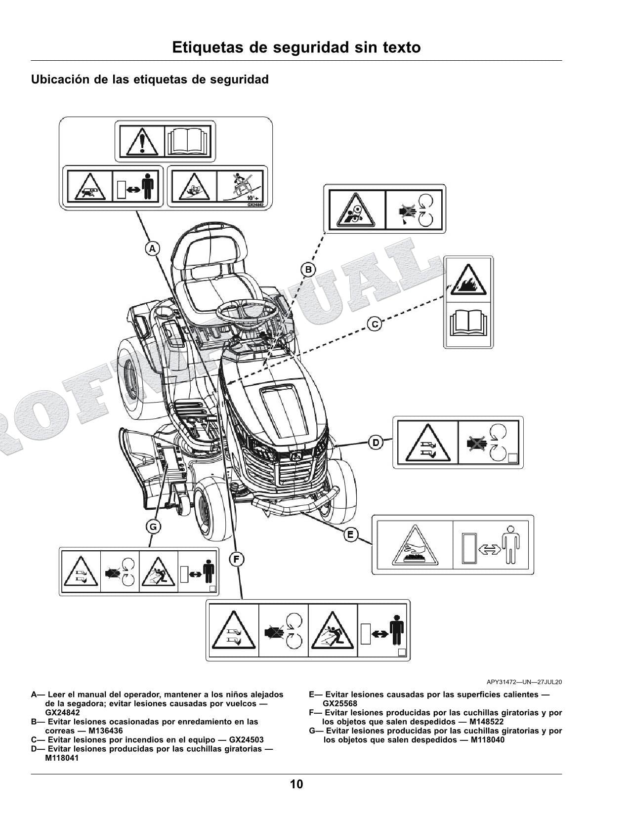 John Deere S220 S240 Tractor Manual del Operador SN S220 010001- 240 880001-