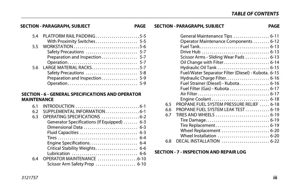 JLG 330LRT 430LRT Scissor Lift Maintenance Operation Operators Manual 3121757
