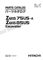 HITACHI ZAXIS ZX75US-A ZX85US Excavator Parts Catalog Manual
