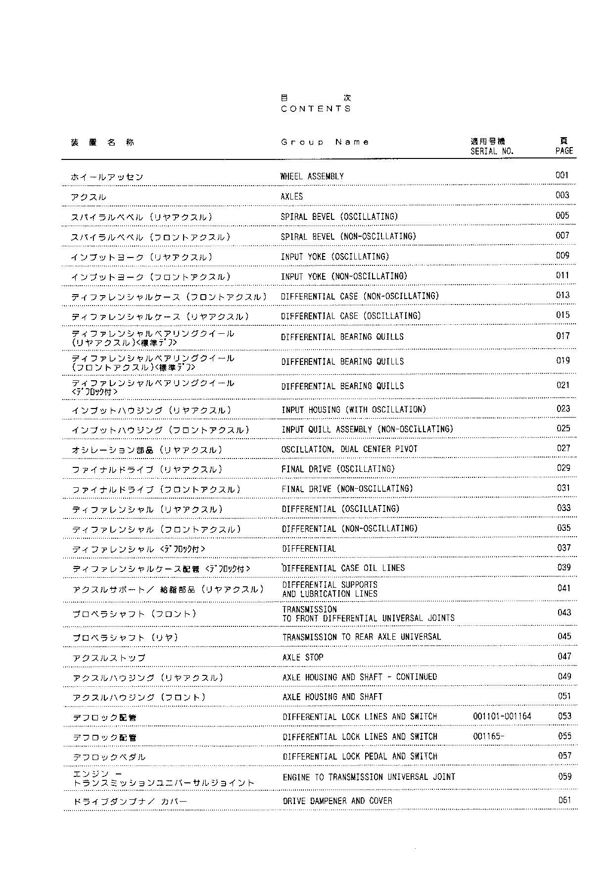Hitachi LX120-2 Wheel Loader Parts Catalog Manual SN 001101-up